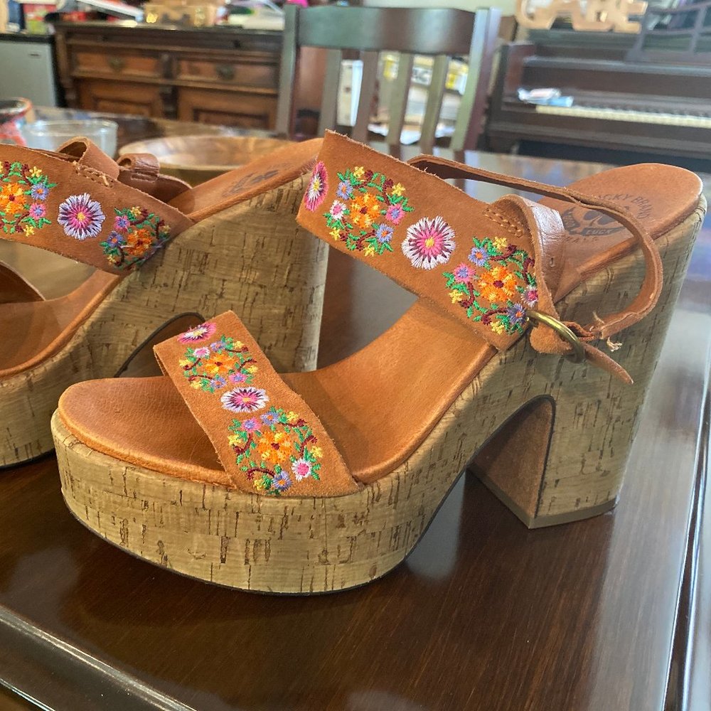 Lucky Brand Almost Wedge Flowered High Heel